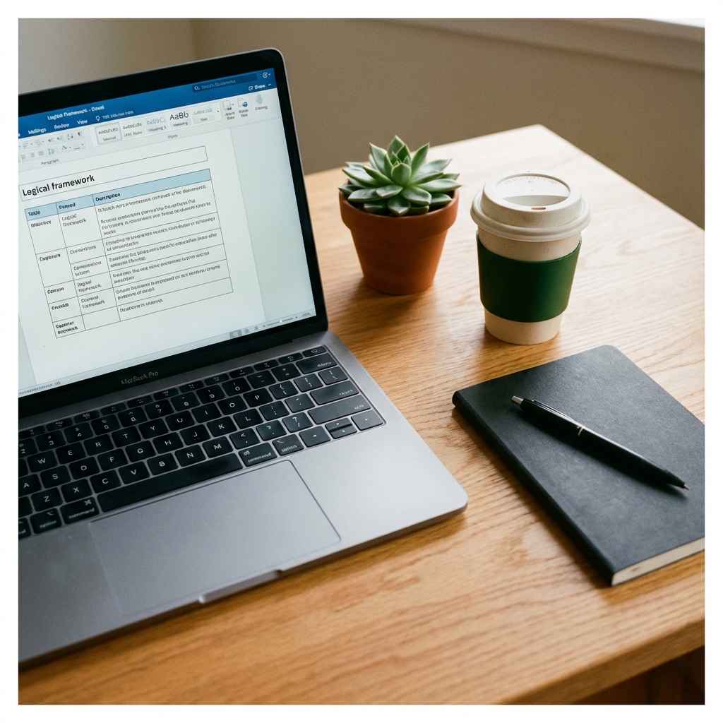 Laptop on a clean desk with warm lighting